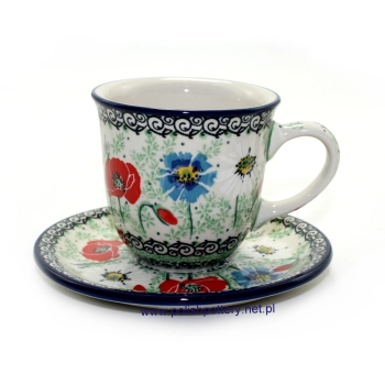 Filiżanka Tulipan 0,2L + spodek dek. U4968X Polskie Kwiaty Unikat